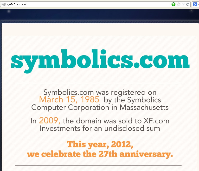 symbolics.com网站2013年首页部分截图
